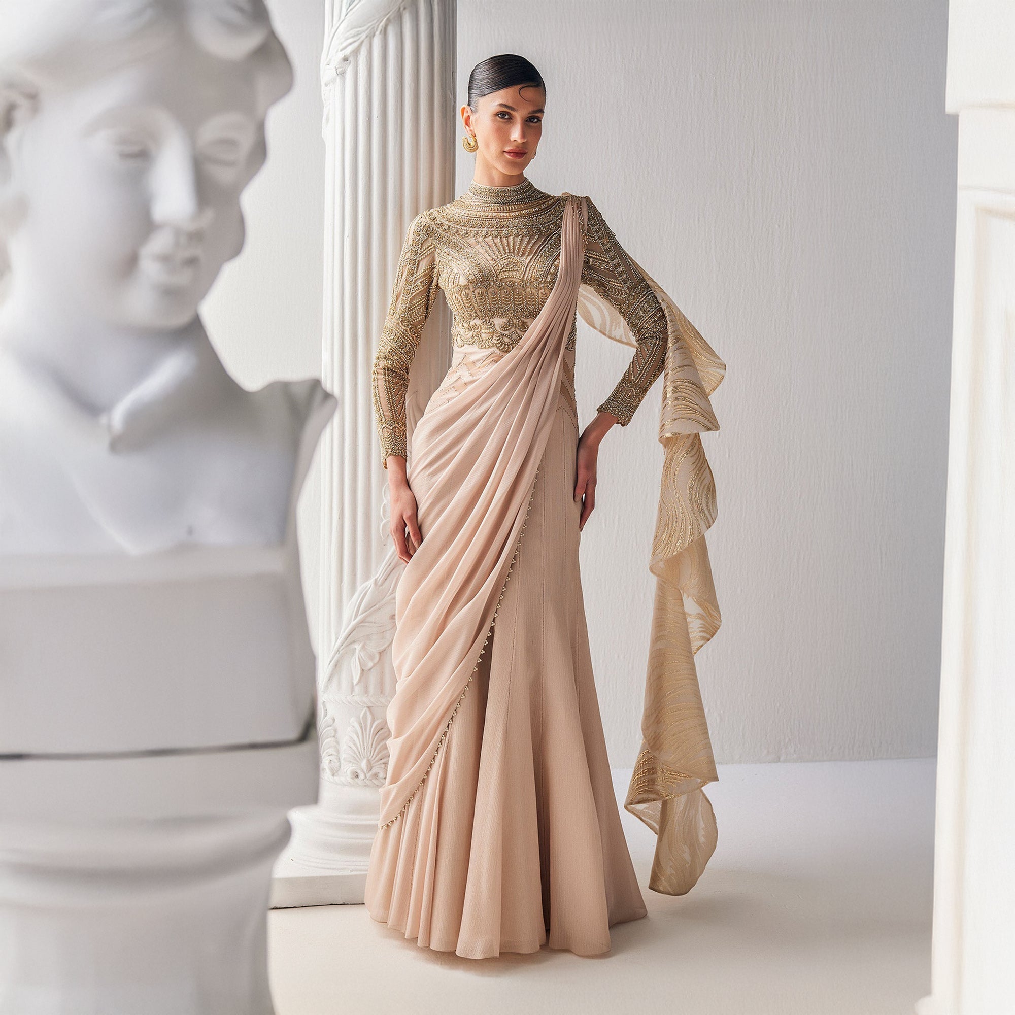 Sheer maxi with statement ruffle sleeves – mandirawirk.in