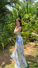 Nikki Tamboli - Mystic green mesh set