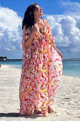 Bipasha Basu - Yellow geometric chaos kaftan dress