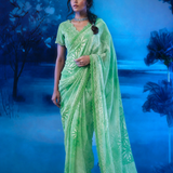 Sage Shimmer Romance  Mirage Saree
