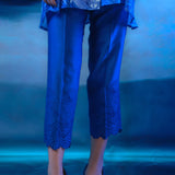 Indigo Co-ord Ensemble with Cutwork Pant Scarf