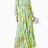 V-Neck Maxi Dress in Chiffon