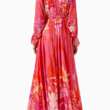 Pink Button Up Long Dress