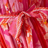 Pink Button Up Long Dress