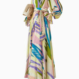Handkerchief Printed Dress in Crepe Chiffon