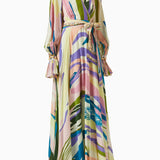 Handkerchief Printed Dress in Crepe Chiffon