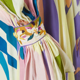 Handkerchief Printed Dress in Crepe Chiffon