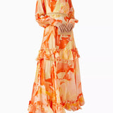 Floral Print Tiered Maxi Dress