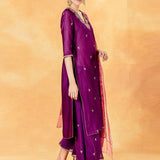 Purple Chanderi Palazzos