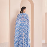 Blue Printed Sharara Set