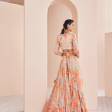 Chiffon Printed Lehenga Set