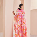 Printed Chiffon Asymmetrical Kaftan