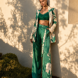 Chantilly Bustier with Placement Print Trouser Suit Set