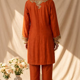 Burnt Orange Petal Kurta Set