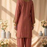 Dark Peach Muse Kurta Set