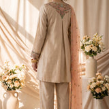 Beige Grace Short Kurta Set