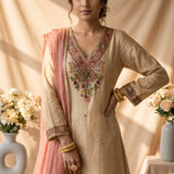 Sand Pearl Palazzo Kurta  Set