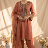 Dark Peach Muse Kurta Set