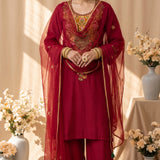Red Glow Kurta Set