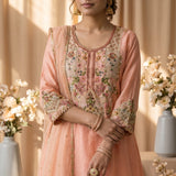 Peach Aura Choga Set