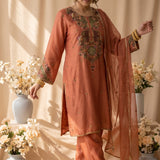 Dark Peach Muse Kurta Set