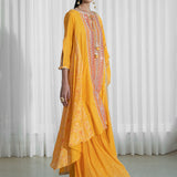 Flared Panelled Kurta and Sharara Set