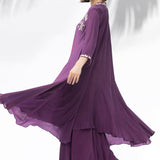 Jade Purple Tunic With Sharara Set