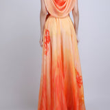 Sunset Drape Cowl  Maxi Dress