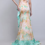 Soft marble muse  Ruffle Cascade Dress
