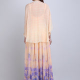 Denser Duo Floral Placement Cape Gown