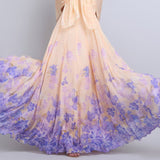 Denser Duo Floral Placement Cape Gown