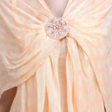 Denser Duo Floral Placement Cape Gown