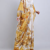Orchre Gold Fringe Drape Kaftan