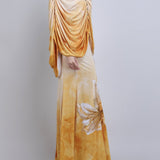 Orchre Cowl Drape Jersey slip dress