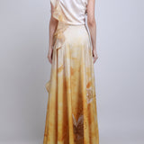 Ochre Sculpt Ruffle Gown