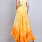 Yellow floral High-Low Ruffle Dress