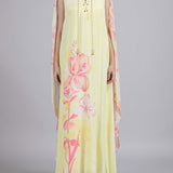 One Motif Placement Dress with cape