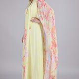 One Motif Placement Dress with cape