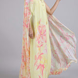 One Motif Placement Dress with cape