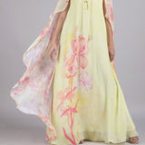 One Motif Placement Dress with cape