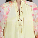One Motif Placement Dress with cape