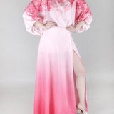 Blush Ombre Slit Skirt Top set