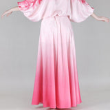 Blush Ombre Slit Skirt Top set