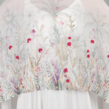 Ivory Palm Sheer Cape Gown