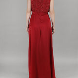 Red Drape Waist Dress