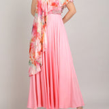Rosé Ombre Muse One shoulder Dress