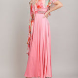 Rosé Ombre Muse One shoulder Dress