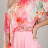 Rosé Ombre Muse One shoulder Dress