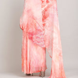 Crimson Corset Dress with Drape Cape