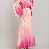 One Shoulder doodle pink dress